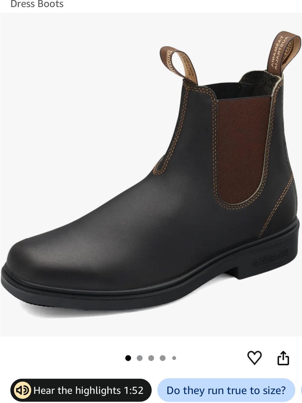 Blundstone Women’s Dark Brown Leather Chelsea Ankle Boots 062 Dress
